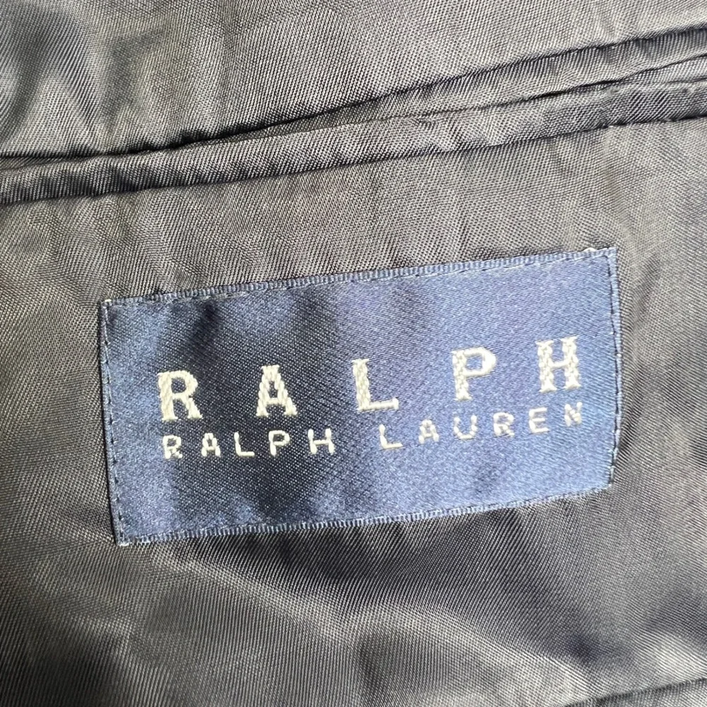 Ralph Lauren Mens Navy Blue 100% Wool Two Button Blazer Sport Coat 44L